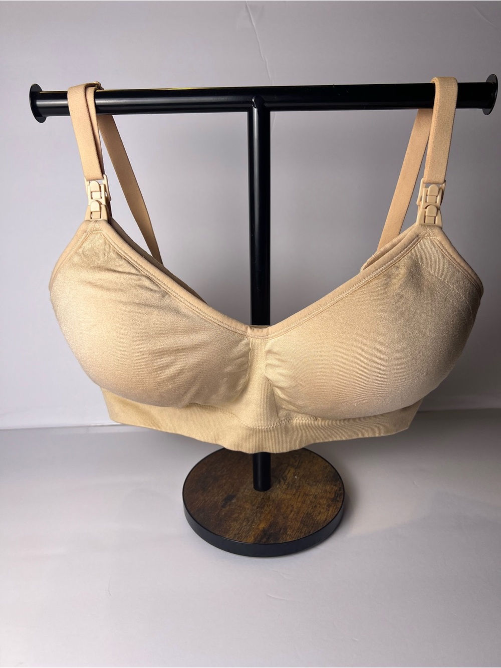 Simple Wishes Wirefree Nursing Bra Size Large Regular Cup Nude Seamless S11121R